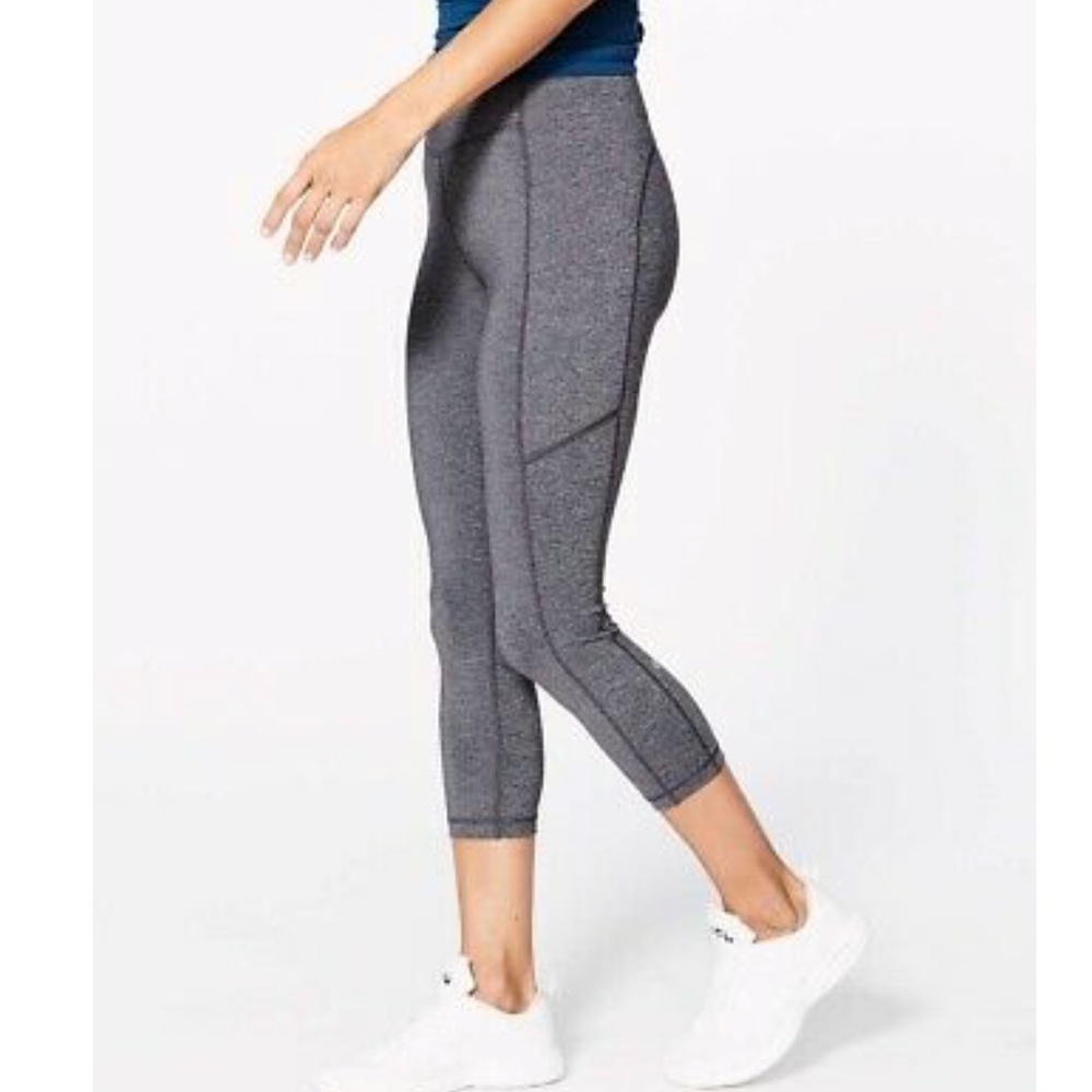 Lululemon Speed up crop (21") heathered black